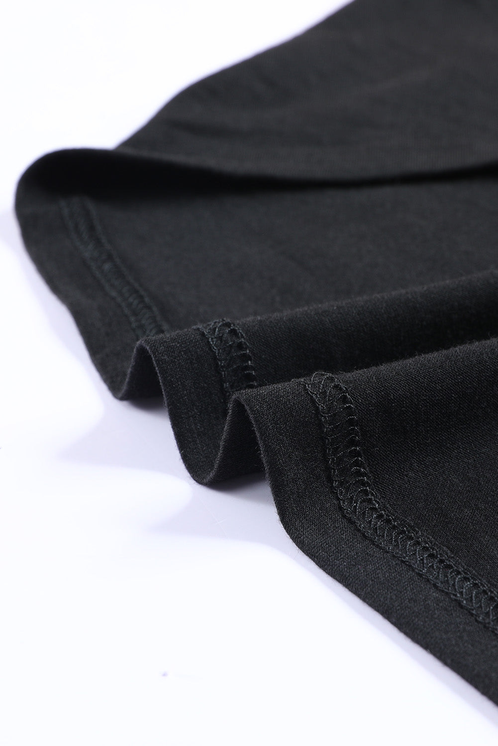 Black Solid Color Crew Neck Tank Top