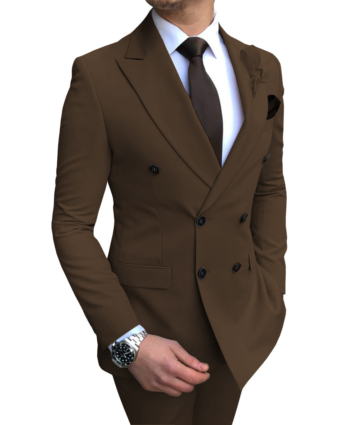 Classic Two-Piece Groomsmen Wedding Suit Ensemble for Men