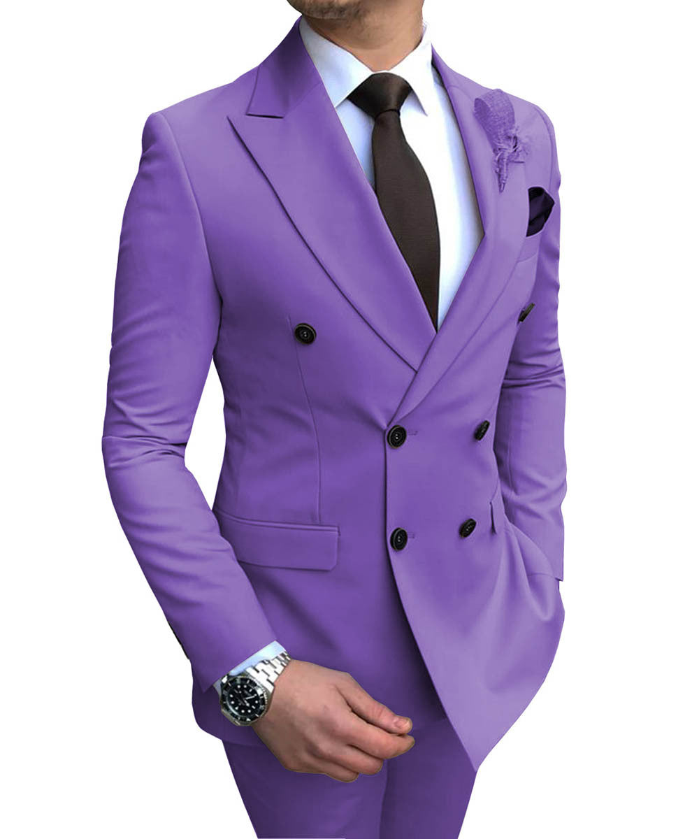 Classic Two-Piece Groomsmen Wedding Suit Ensemble for Men