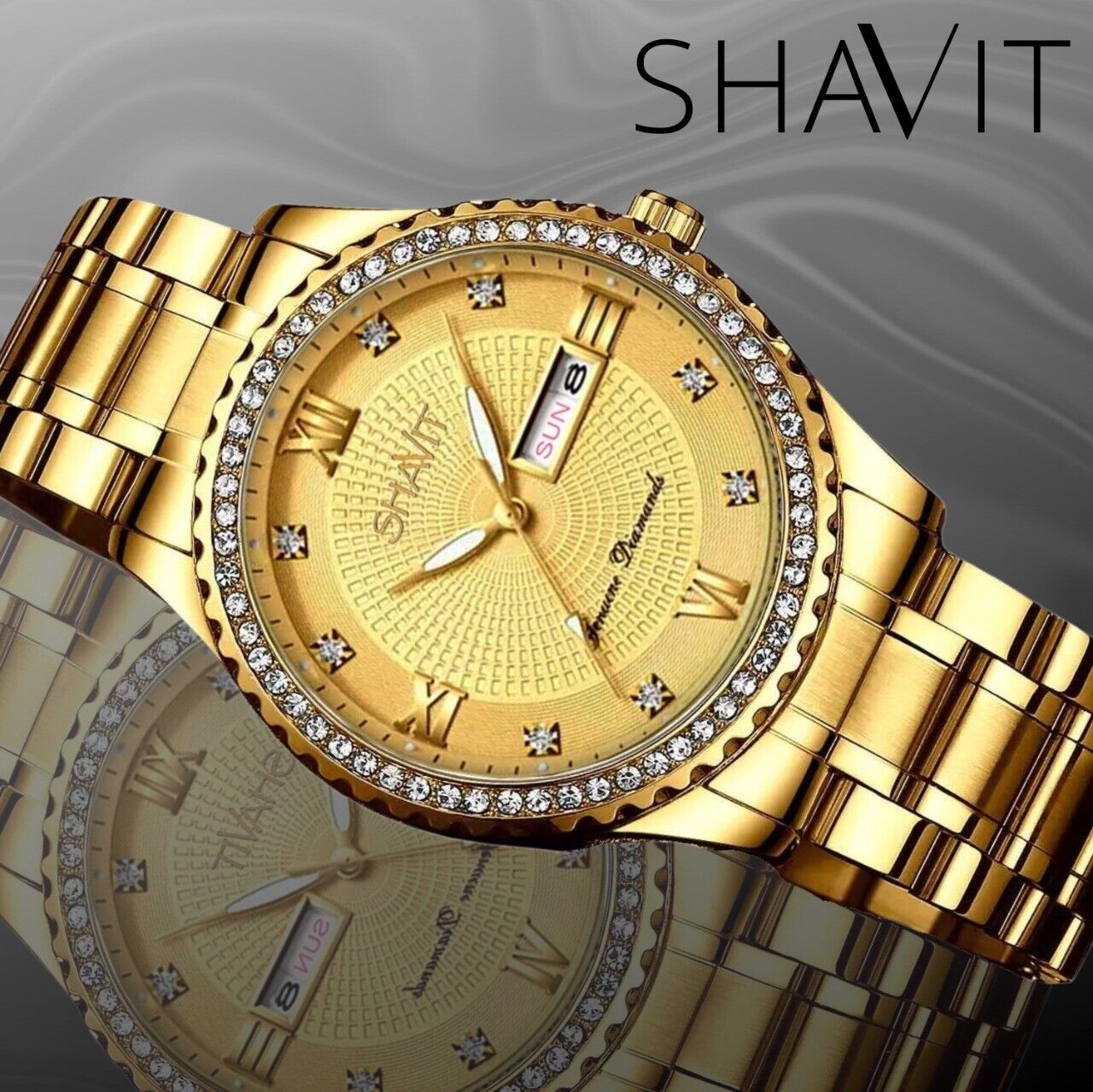 Men's Gold Stainless Steel Quartz Watch - Classic Business Wristwatch