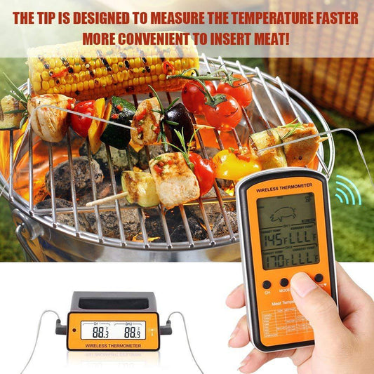 Dual Probe Electronic Thermometer with Customizable Temperature Alerts