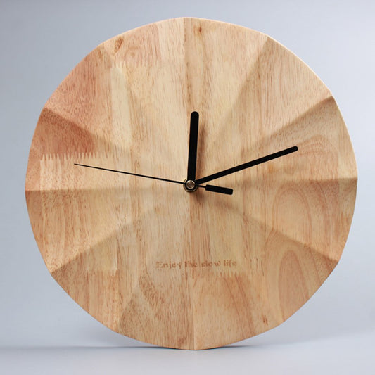 Artistic Wooden Wall Clock: Stylish Simplicity with Taiwan Sun Movement