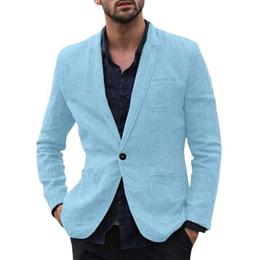 Stylish Autumn Cotton and Linen Thin Blazers for Men