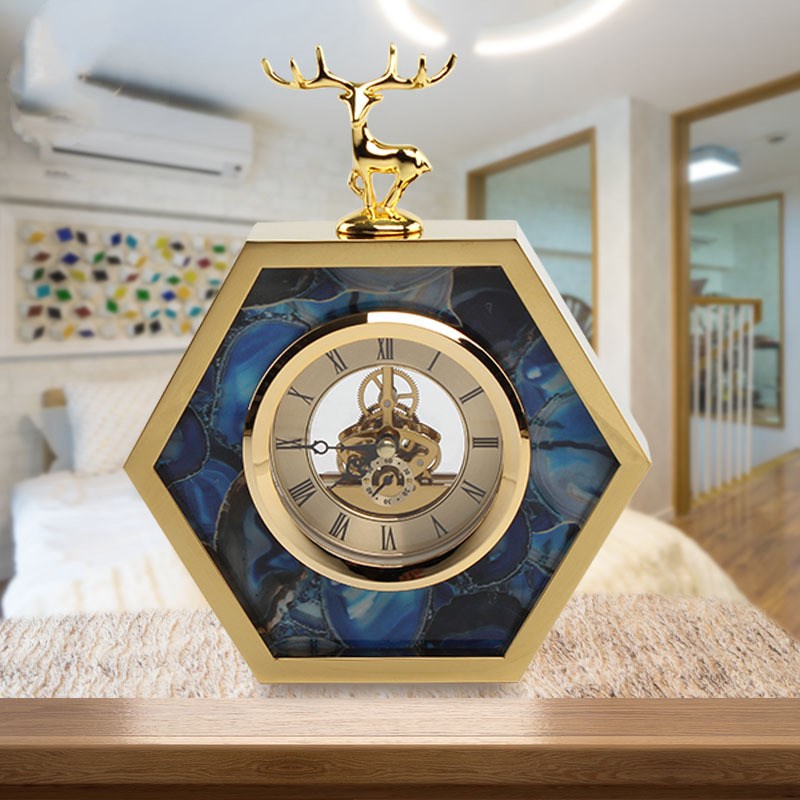 Luzi Clock Stand Clock Casual Hexagonal Design for Any Space