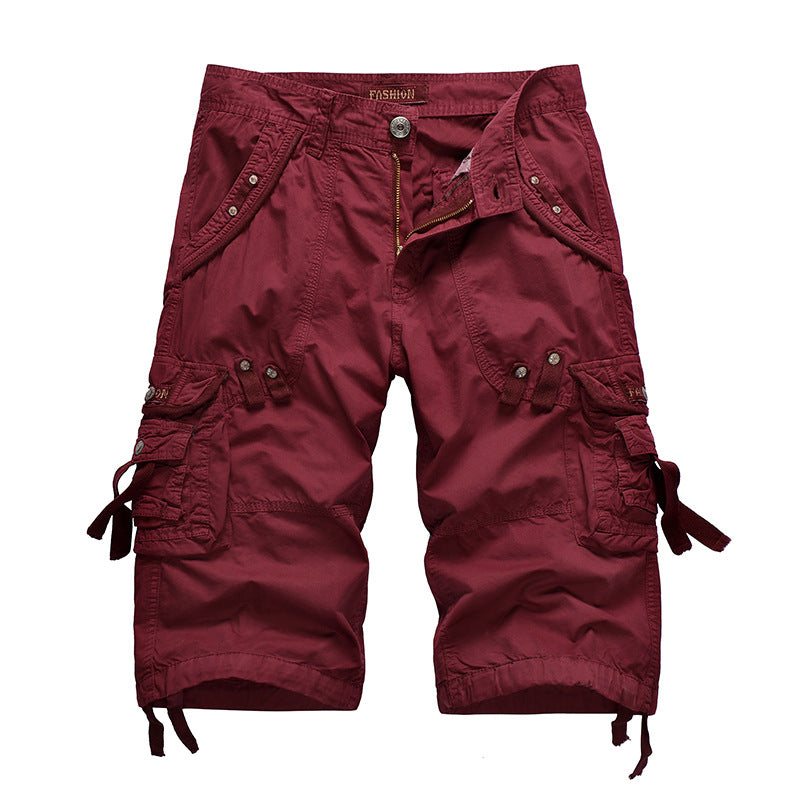 Men's European and American Multi-Pocket Cargo Shorts