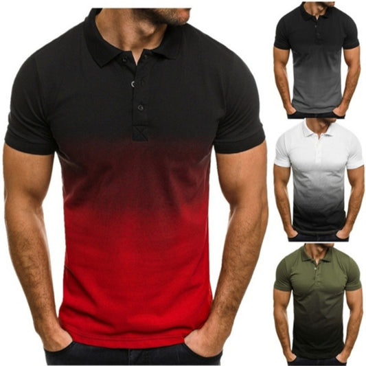 Stylish Gradient Print Men's Polo Shirt