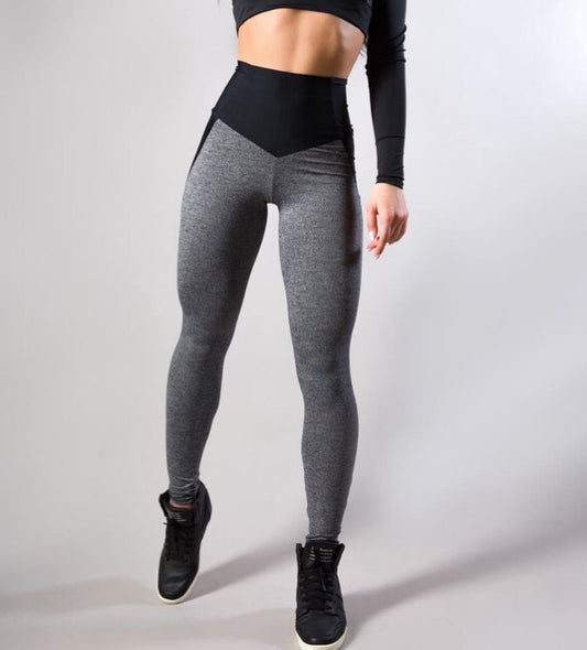 Contrasting Color Stitching Hip-Lifting Slim-Fitting Leggings