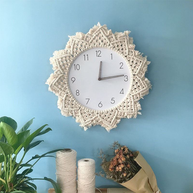 Innovative Woven Tapestry Wall Clock with Unique Charm