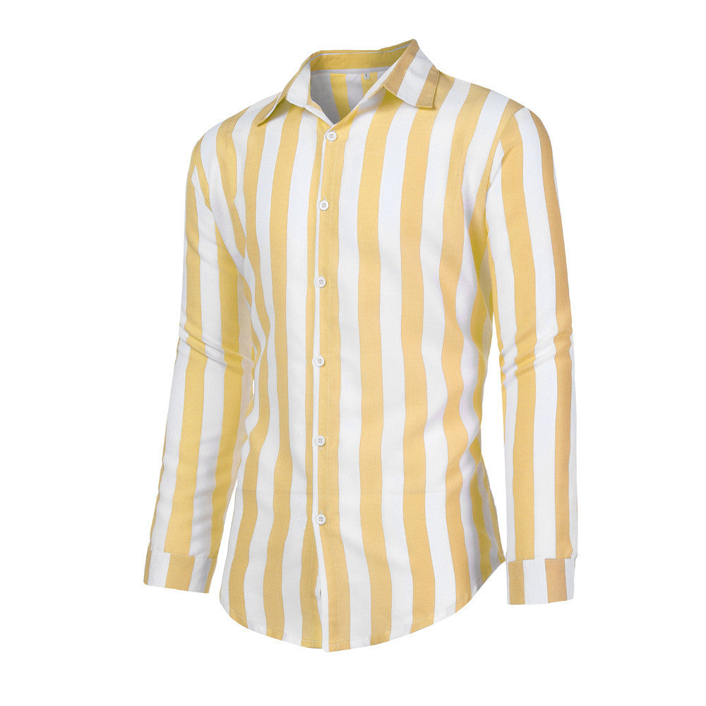 Classic Sophistication: Men's Long Sleeve Striped Shirt