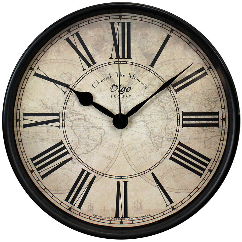 Retro Iron Wall Clock: Creative Metal Timepiece for Home Decor