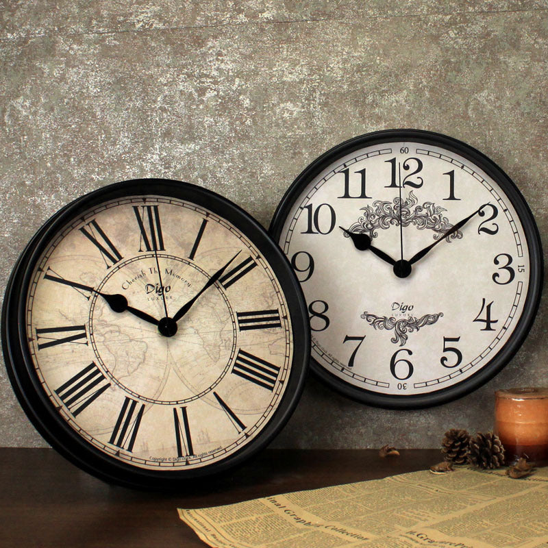 Retro Iron Wall Clock: Creative Metal Timepiece for Home Decor