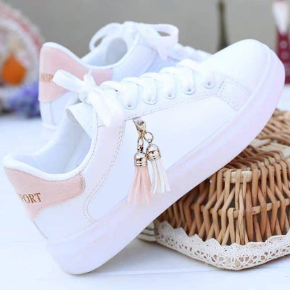 Mesh White Ladies' Fashion Breathable Shoes: Korean Casual Sports Flats