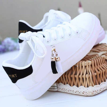 Mesh White Ladies' Fashion Breathable Shoes: Korean Casual Sports Flats