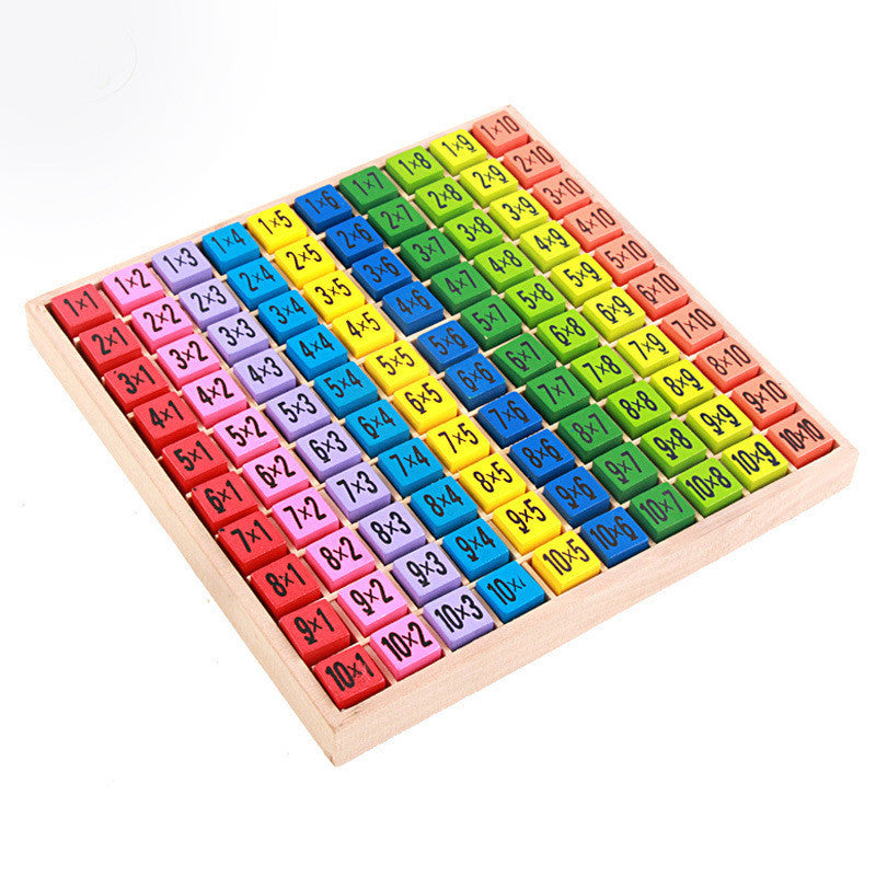 Wooden Children's 99 Multiplication Formulas Puzzle Learning Early Education