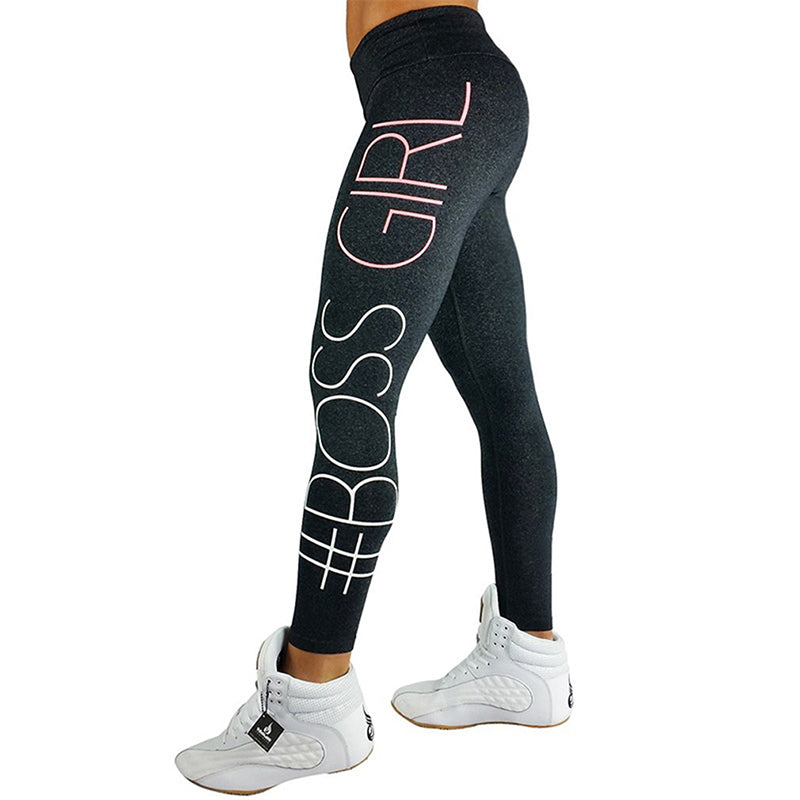 Yoga Pants Trendy Slim Leggings BO SS GIRL Printed Sweatpants Skinny Sweatpants