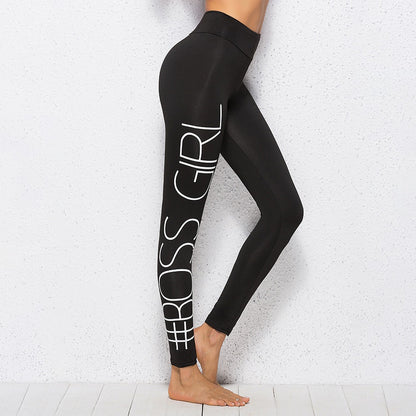 Yoga Pants Trendy Slim Leggings BO SS GIRL Printed Sweatpants Skinny Sweatpants