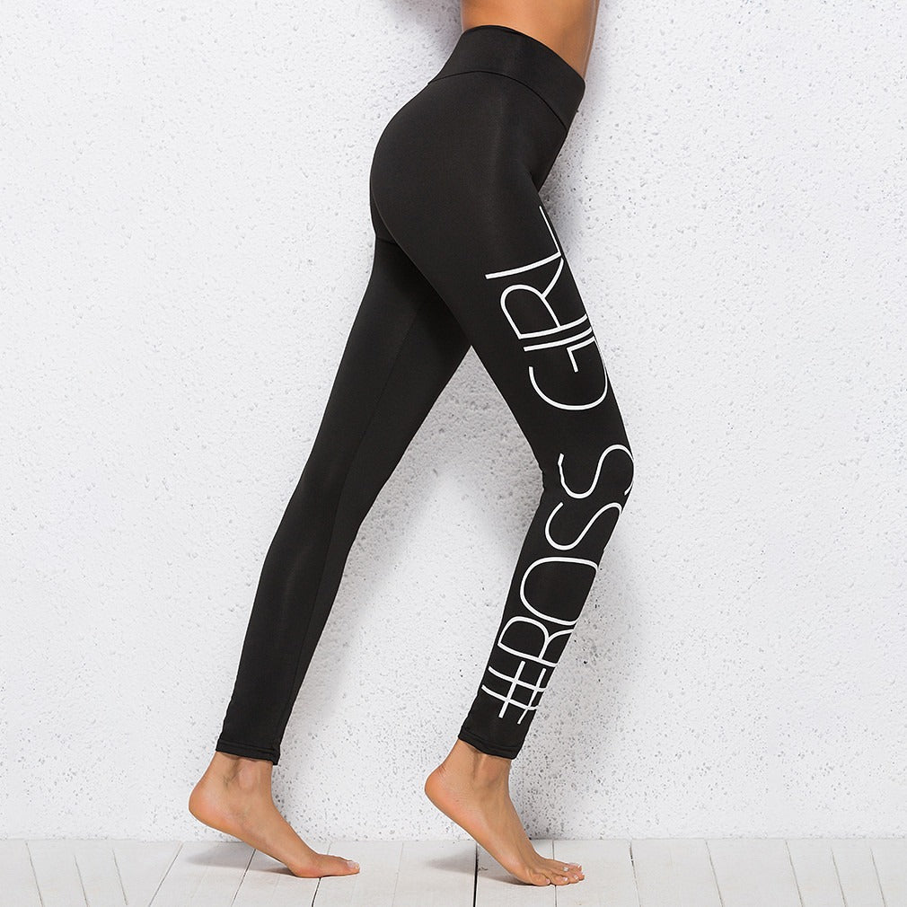 Yoga Pants Trendy Slim Leggings BO SS GIRL Printed Sweatpants Skinny Sweatpants