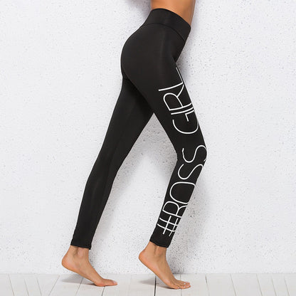 Yoga Pants Trendy Slim Leggings BO SS GIRL Printed Sweatpants Skinny Sweatpants