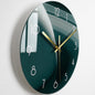 Elegant Glass Wall Clock: Luxury Timepiece for the Living Room