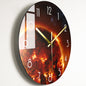 Elegant Glass Wall Clock: Luxury Timepiece for the Living Room