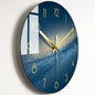 Elegant Glass Wall Clock: Luxury Timepiece for the Living Room