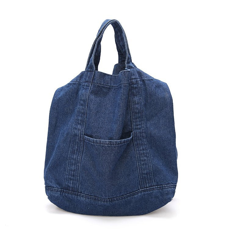 Stylish Women's Canvas Denim Tote Bag with Large Capacity