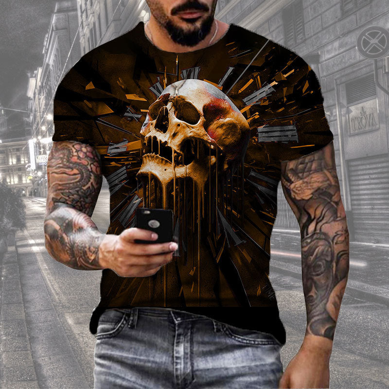 Men's Digital Print Street Sports Short Sleeve T-Shirt