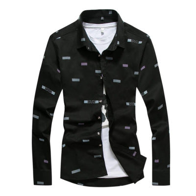 Men's Business Slim-fit Printed Shirt