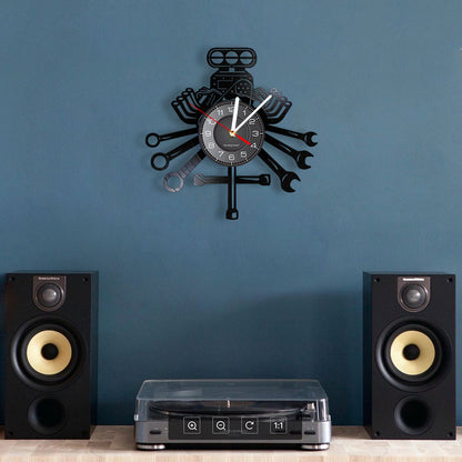 Vintage Gramophone Record Wall Clock