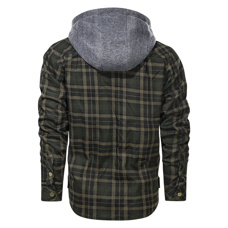 Men's Warm Fleece Thick Jacket with Detachable Hood: Stylish Outerwear for Autumn and Winter