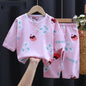 Summer Cotton Silk Air-Conditioning Baby Clothes: Cartoon Pajamas