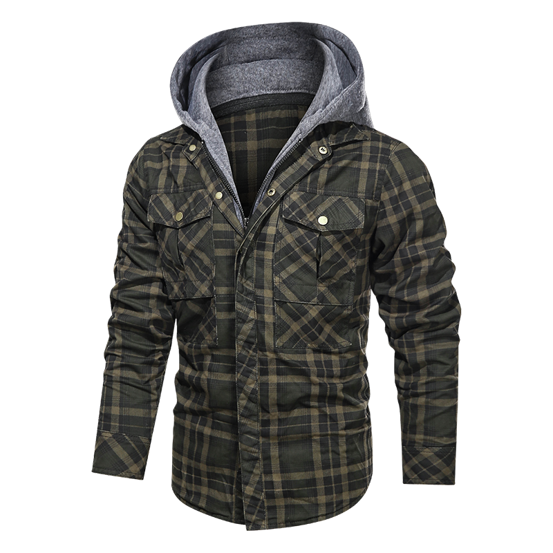 Men's Warm Fleece Thick Jacket with Detachable Hood: Stylish Outerwear for Autumn and Winter