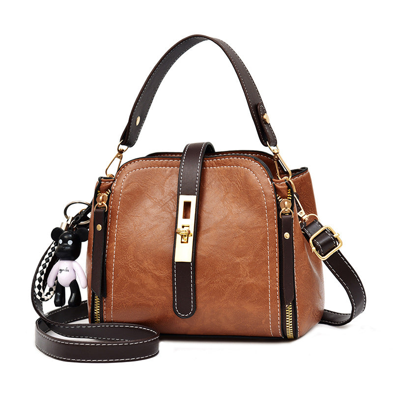 Vintage PU Leather Messenger Bag - Versatile Crossbody Handbag for Women