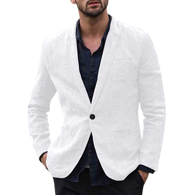 Stylish Autumn Cotton and Linen Thin Blazers for Men