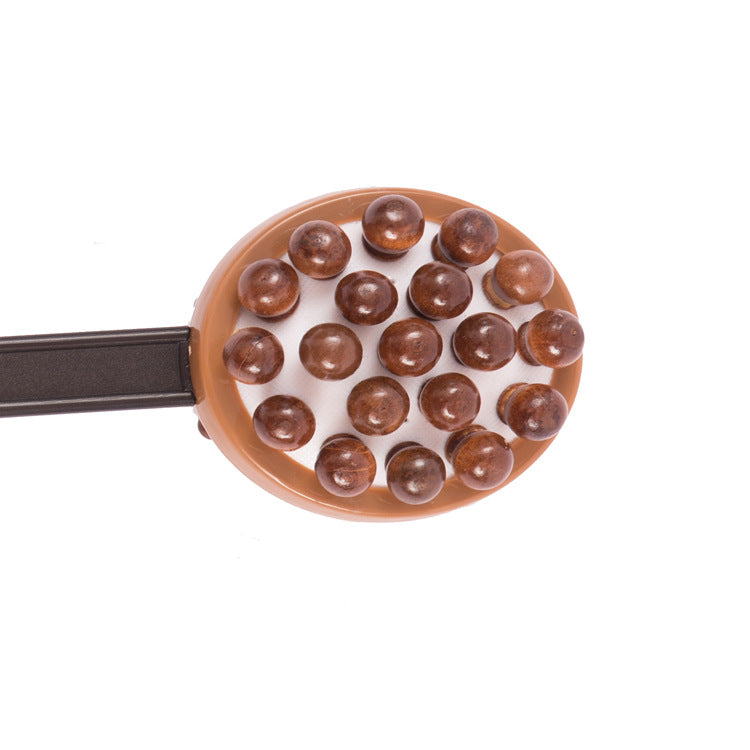 Wooden Ball Health Meridian Back Hammer: Massage Stick