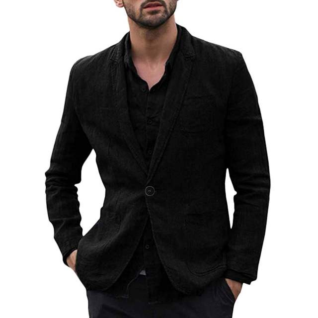 Stylish Autumn Cotton and Linen Thin Blazers for Men