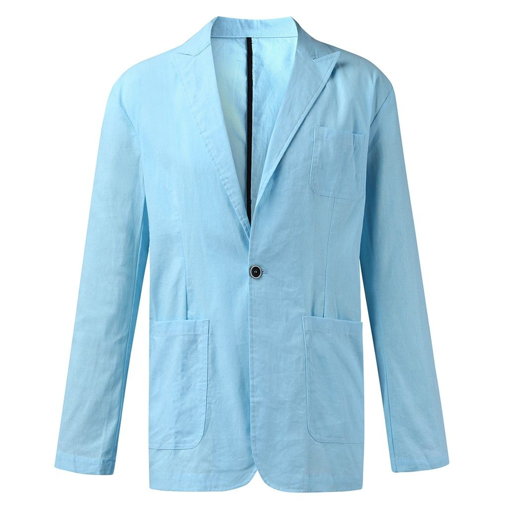 Stylish Autumn Cotton and Linen Thin Blazers for Men