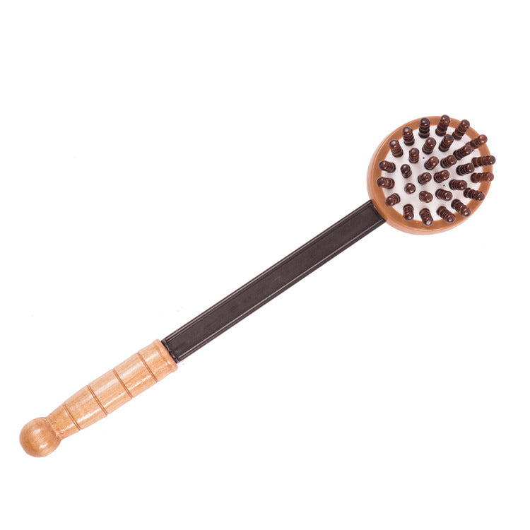 Wooden Ball Health Meridian Back Hammer: Massage Stick