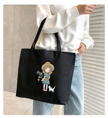 Women's Canvas Bag New Shoulder Handbag Student Tote One Piece