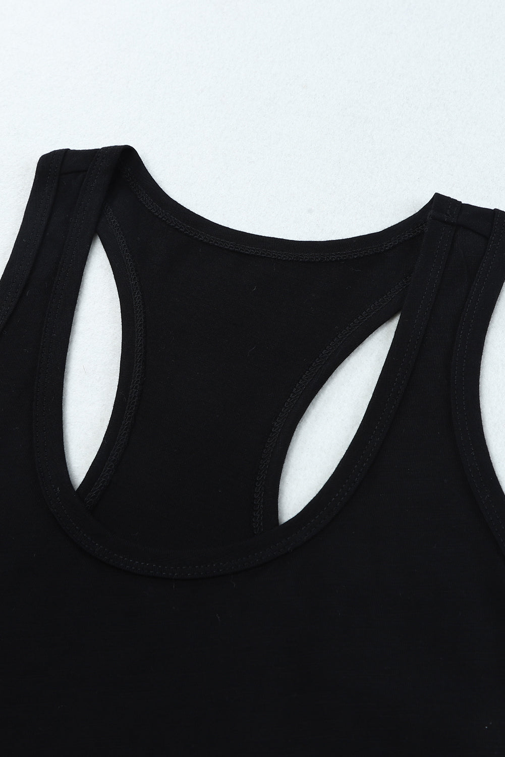 Black Scoop Neck Basic Solid Tank Top