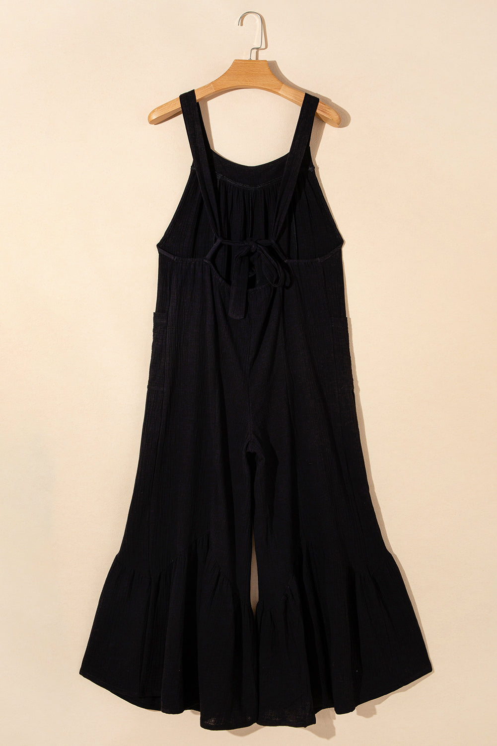 Black Wide Leg Ruffle Jumpsuit