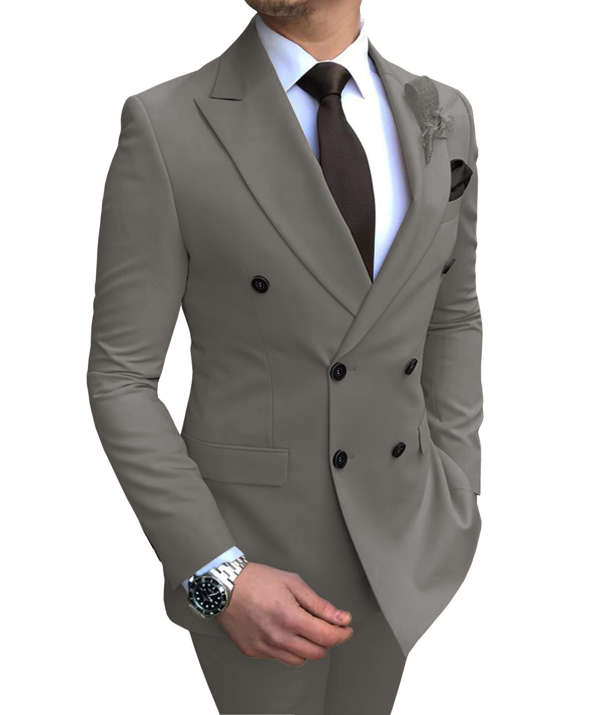 Classic Two-Piece Groomsmen Wedding Suit Ensemble for Men