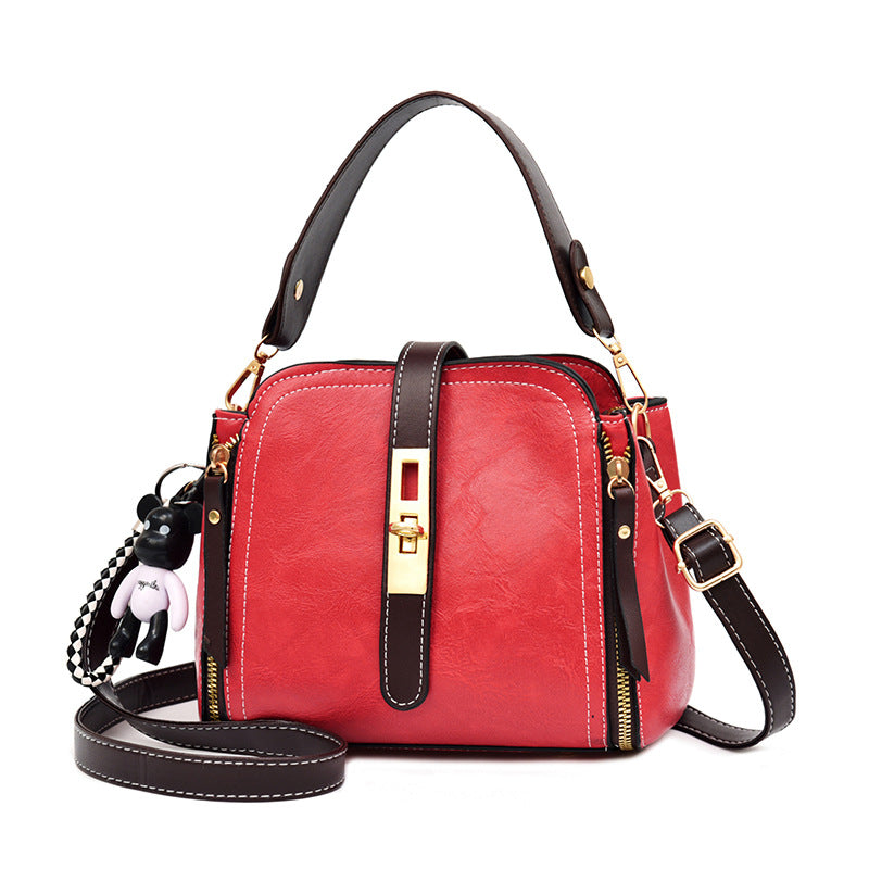 Vintage PU Leather Messenger Bag - Versatile Crossbody Handbag for Women