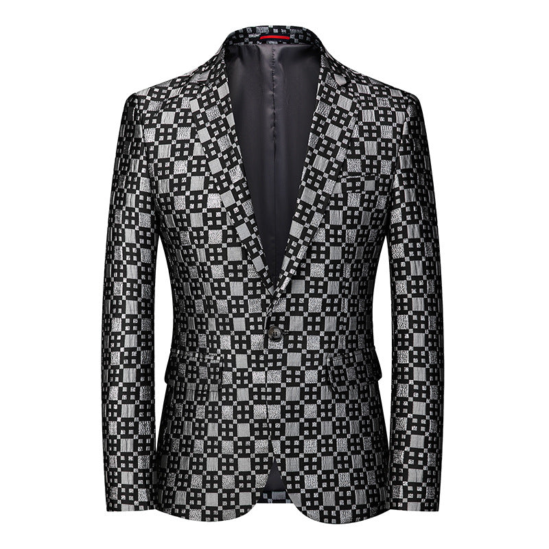 Stylish Men's Single Row One Button Stage Performance Suit