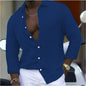 Elevate Your Casual Style: Cotton and Linen New Men's Long-Sleeved Polo Collar Shirt