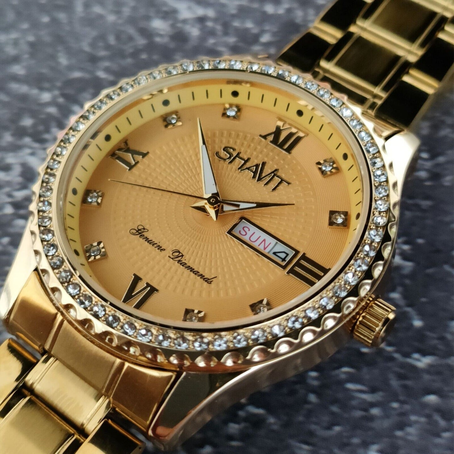 Men's Gold Stainless Steel Quartz Watch - Classic Business Wristwatch