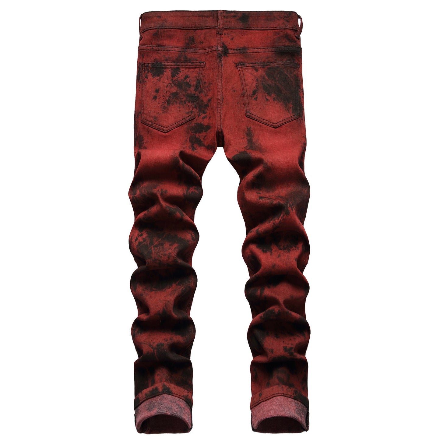 Make a Statement: Stretch Tie-Dyed Red Brick Jeans