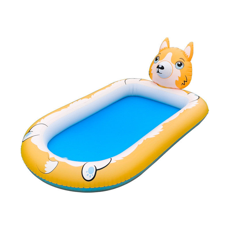 Children's Outdoor Fountain Water Jet Mat PVC Inflatable Toy Paddling Pool Garden Lawn Swimming