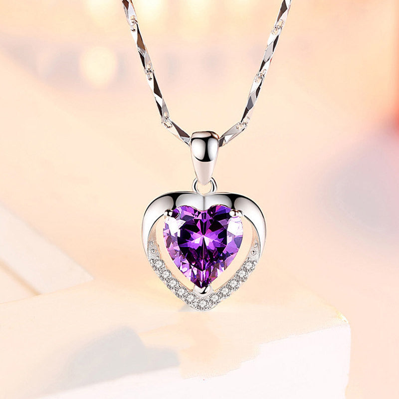 925 Heart-shaped Rhinestones Necklace Luxury Personalized Necklace For Women Jewelry Jewelry Valentine's Day Gift