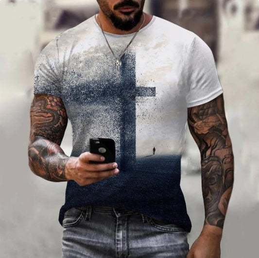 Express Your Style: Men's 3D Printed Short Sleeve Slim Fit T-Shirt Top